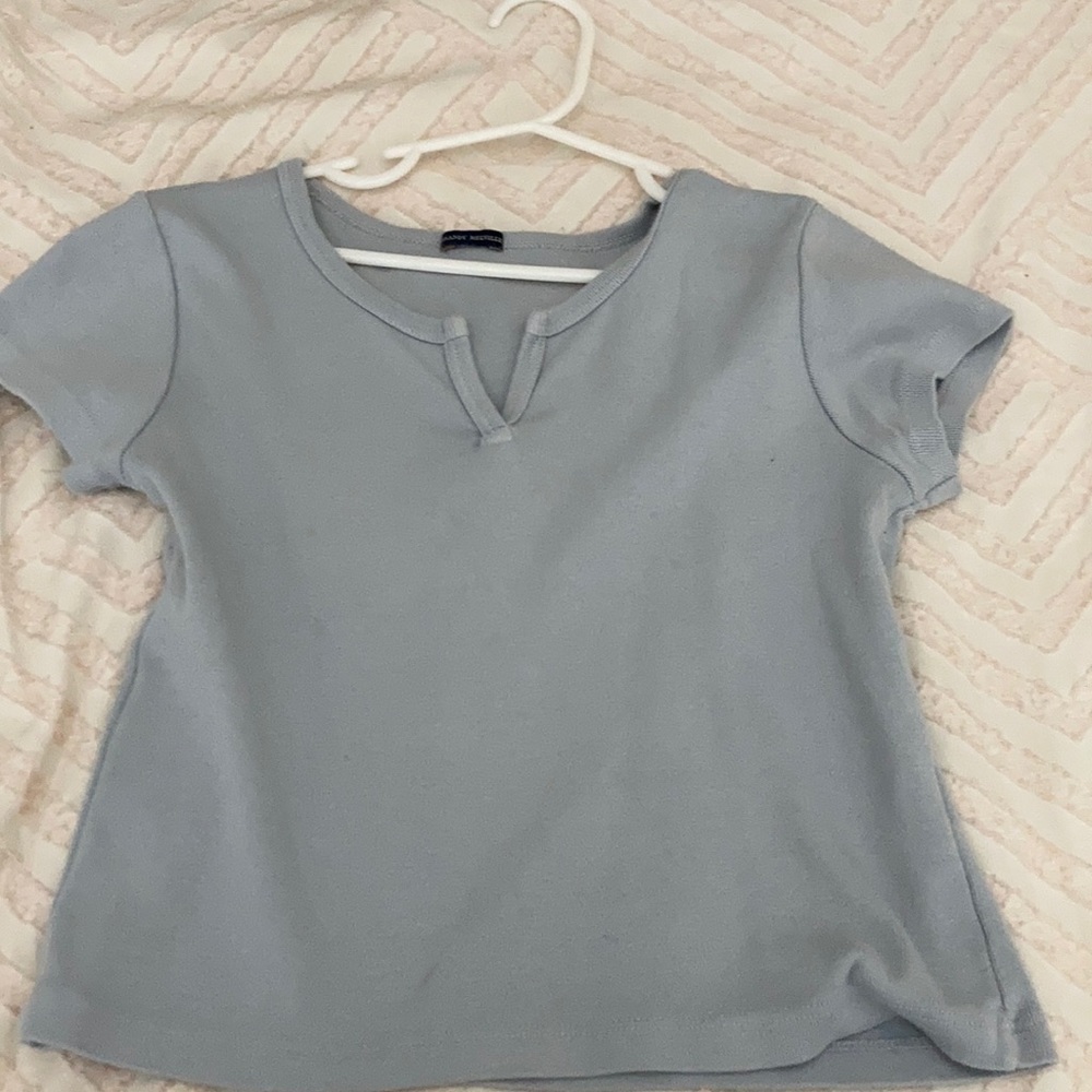 light blue short sleeve top